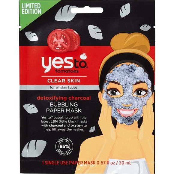Yes to Tomatoes Charcoal Bubbling Paper Mask (4) - Picture 2 of 2